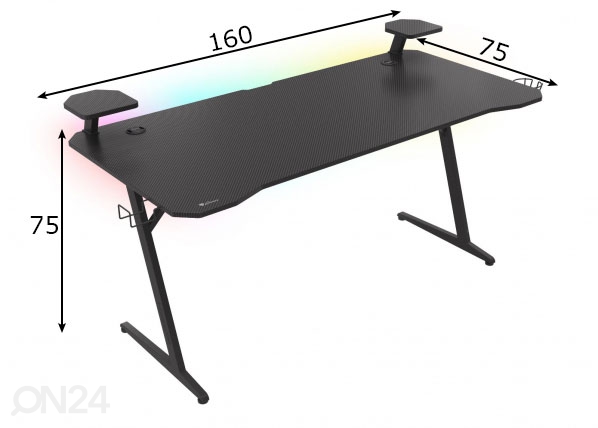 Стол для геймеров Genesis Holm 510 RGB, черный размеры