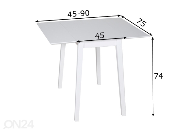 Стол-книжка Avola 75x45-90 cm размеры
