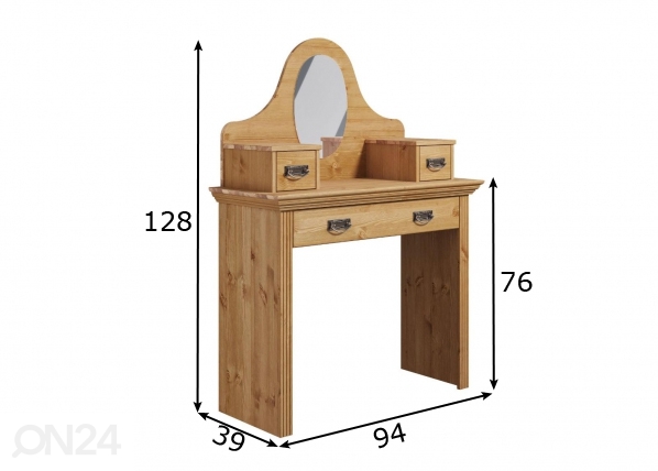 Туалетный столик Konrad 94 cm размеры