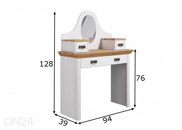 Туалетный столик Konrad 94 cm размеры