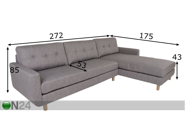 Угловой диван размеры