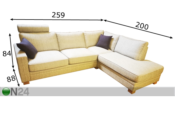 Угловой диван Brooklyn размеры