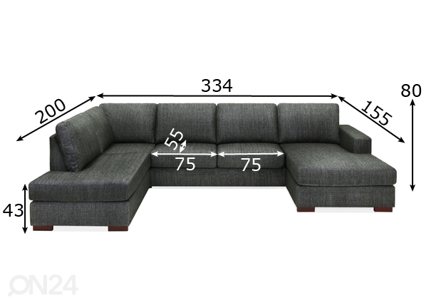 Угловой диван Carelia Jumbo размеры