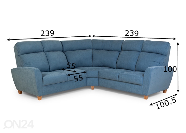 Угловой диван Darla размеры