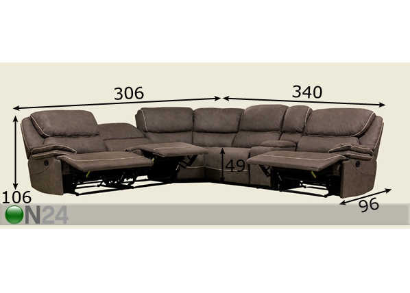 Угловой диван Deivi размеры