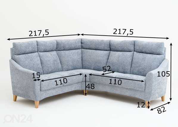 Угловой диван Diana размеры