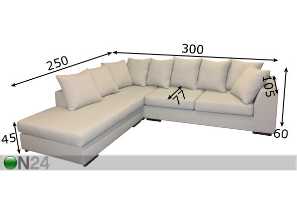 Угловой диван Doble размеры