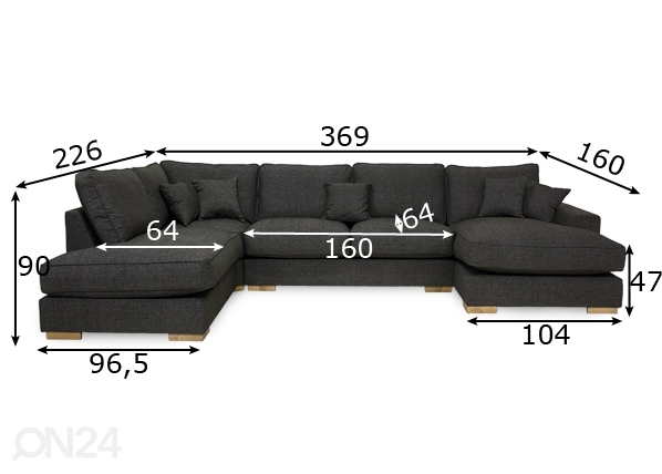 Угловой диван Dora Jumbo размеры