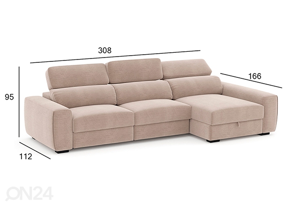 Угловой диван Duke размеры