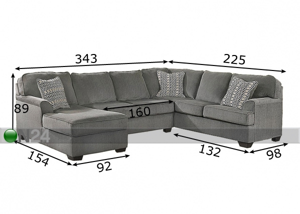 Угловой диван Emma размеры