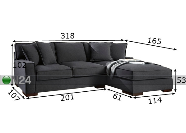 Угловой диван Gea размеры