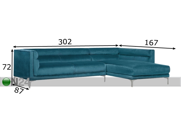 Угловой диван Jakob размеры