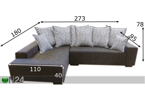 Угловой диван Julius размеры