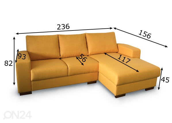 Угловой диван Karl размеры