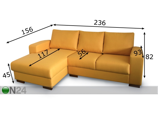 Угловой диван Karl размеры