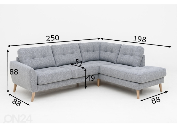 Угловой диван Marta размеры