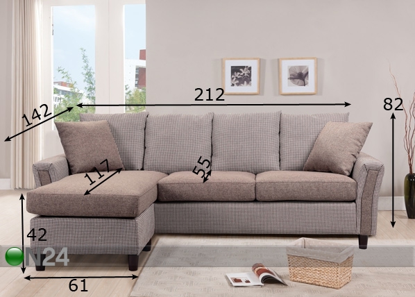 Угловой диван Mihkel размеры