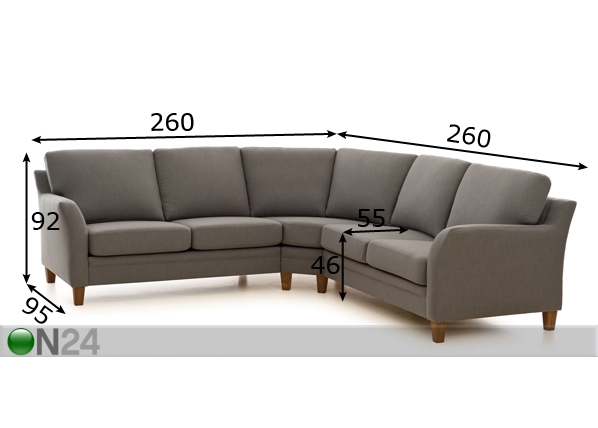 Угловой диван Otello размеры