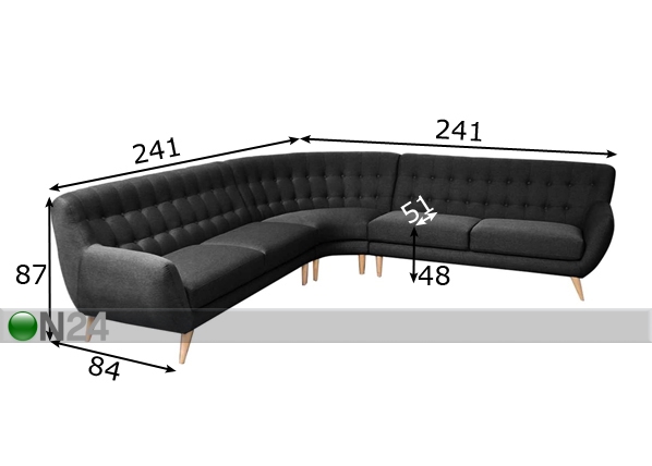 Угловой диван Rihanna размеры