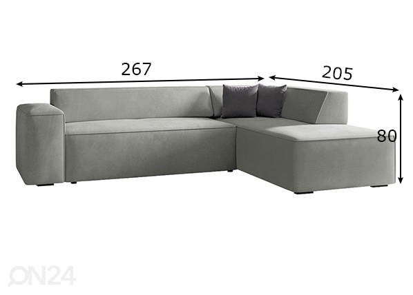 Угловой диван Suzanna размеры