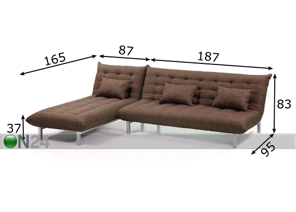 Угловой диван-кровать Cremona размеры