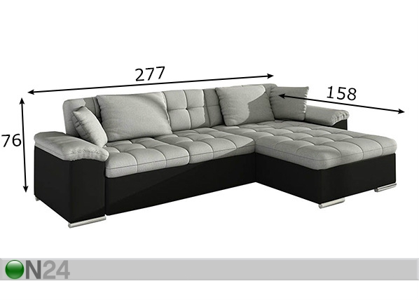 Угловой диван-кровать Diana размеры