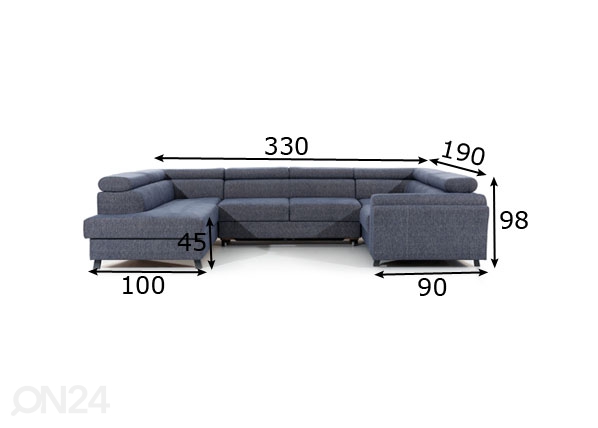 Угловой диван-кровать Escada размеры