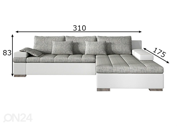 Угловой диван-кровать Firenze размеры