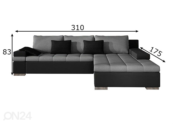 Угловой диван-кровать Firenze размеры