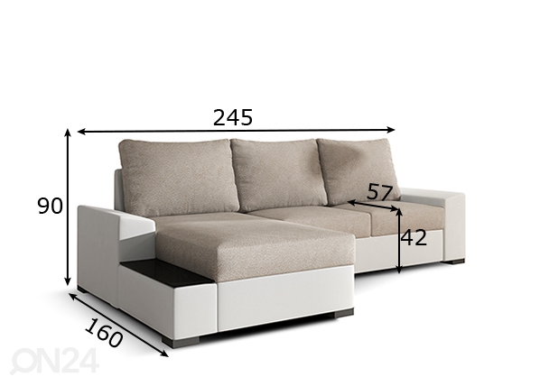Угловой диван-кровать Legro размеры