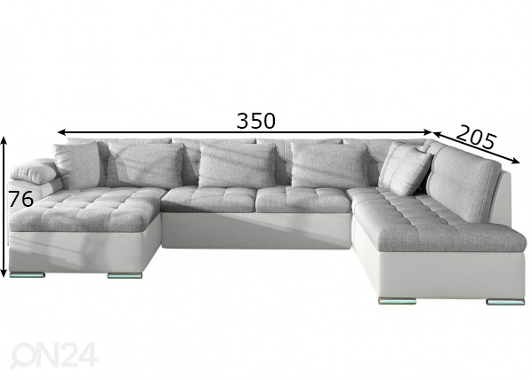 Угловой диван-кровать Melbourne + LED размеры