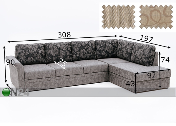 Угловой диван-кровать Polo размеры
