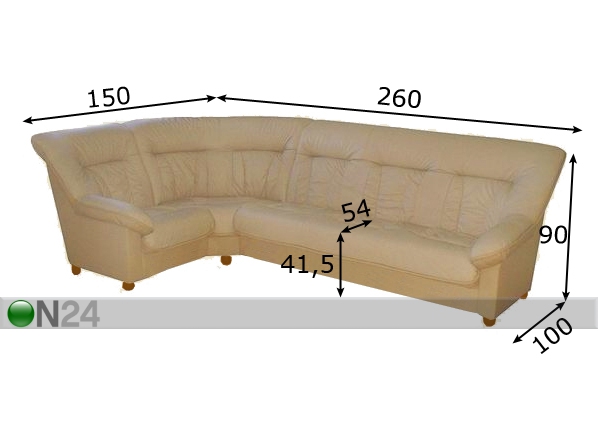 Угловой диван-кровать Spencer размеры