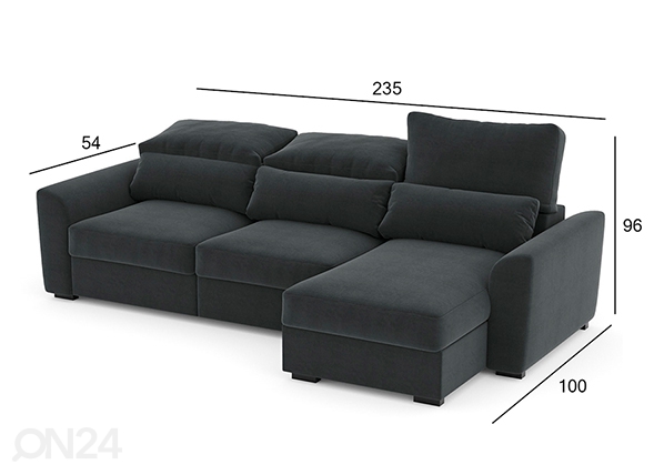 Угловой диван-кровать Tito размеры