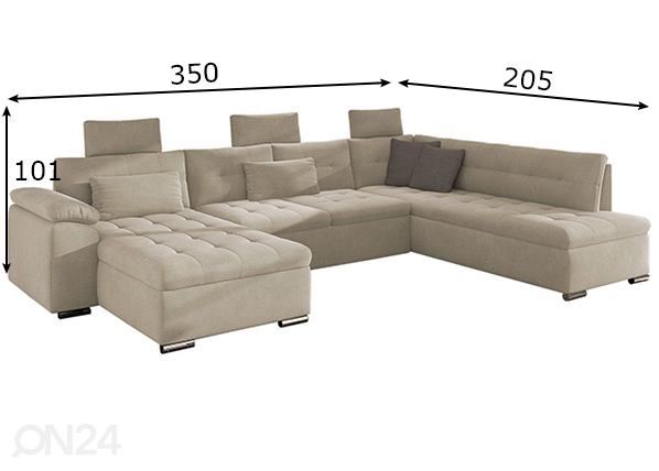 Угловой диван-кровать, левосторонний размеры