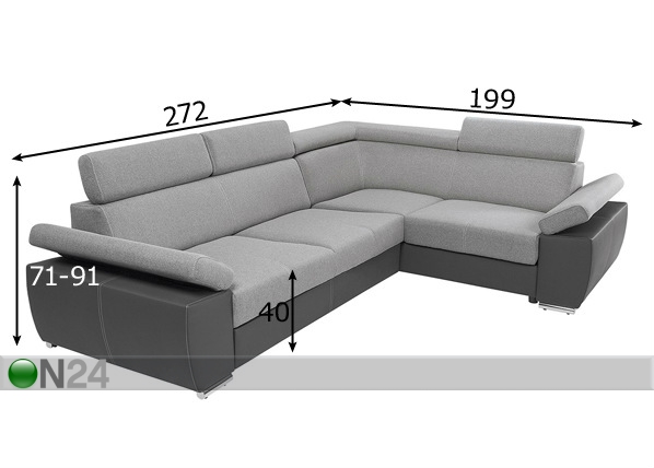 Угловой диван-кровать с ящиком размеры