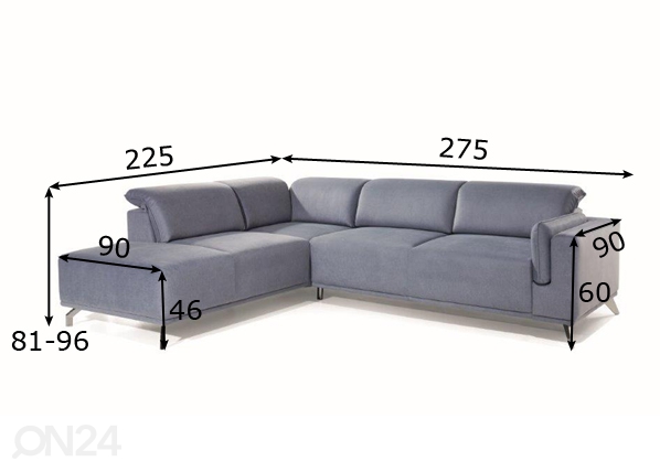 Угловой диван-кровать с ящиком Busto размеры