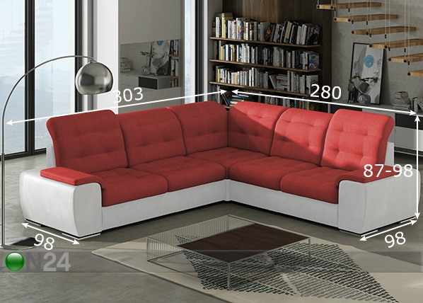 Угловой диван-кровать с ящиком Combi-3 размеры