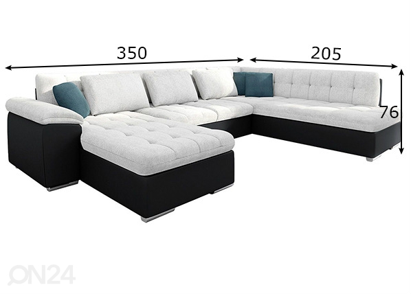 Угловой диван-кровать с ящиком Melbourne размеры