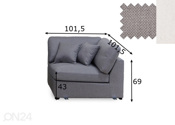 Угловой модуль дивана размеры