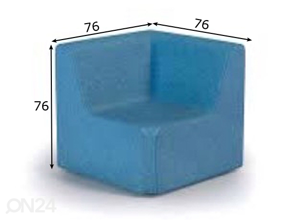 Угловой модуль-пуф Rubico размеры