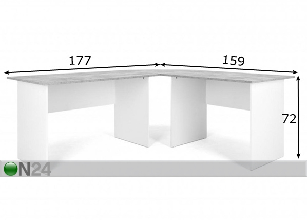 Угловой рабочий стол Bozen размеры