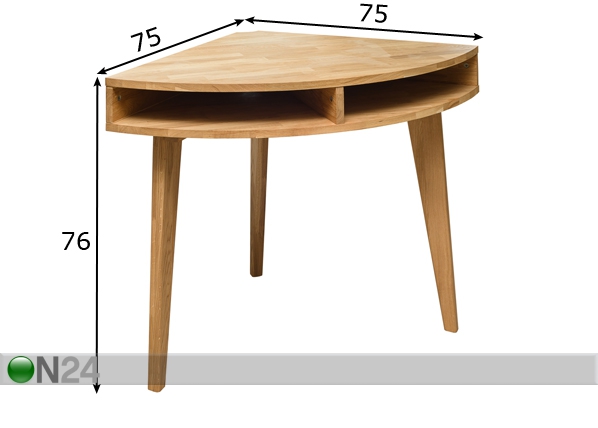 Угловой стол из массива дуба Scan размеры