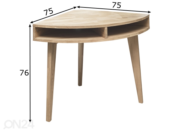 Угловой стол из массива дуба Scan, белое масло размеры