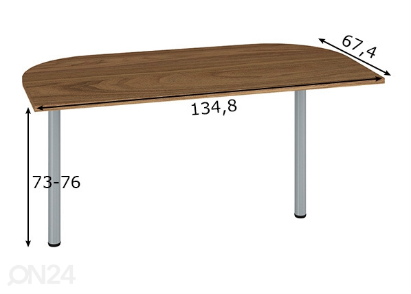 Удлинение для рабочего стола 134,8 cm размеры