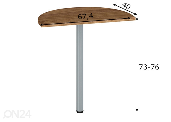 Удлинение для рабочего стола 67,4 cm размеры