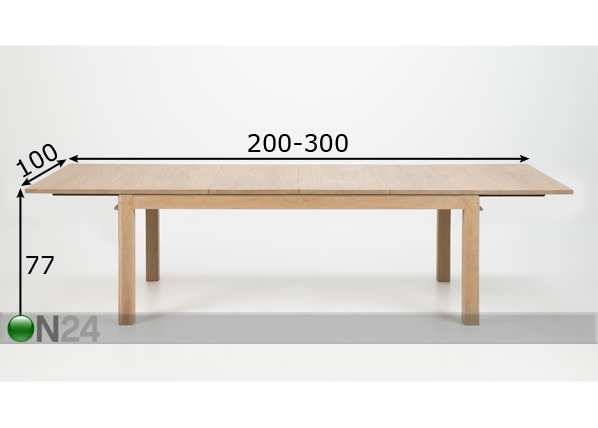 Удлиняемый обеденный стол Richmond 100x200-300 cm размеры