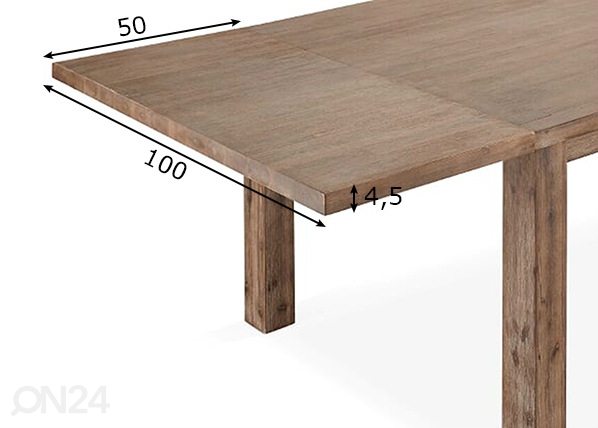 Удлиняющая панель для стола Alaska 100x50 cm размеры