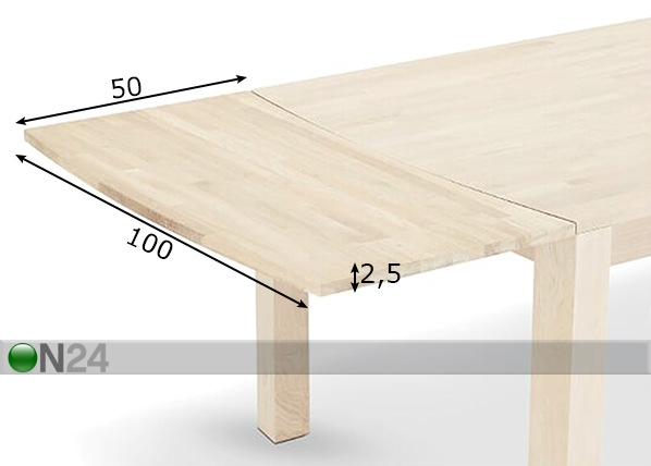 Удлиняющая панель для стола Paris 100x50 cm размеры