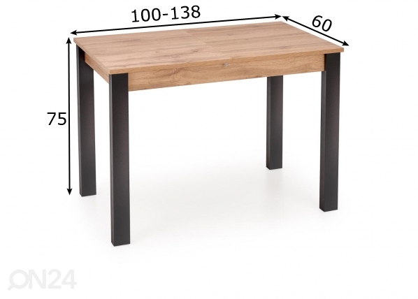 Удлиняющийся обеденный стол 100/138x60 cm размеры